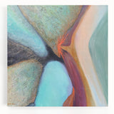 Large Abstract Wall Art – Aqua & Earthy Tones Modern Painting