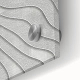 Contemporary Framed Abstract Art – Textured Wave Pattern in Silver