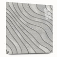 Contemporary Framed Abstract Art – Textured Wave Pattern in Silver