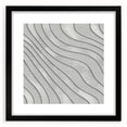 Contemporary Framed Abstract Art – Textured Wave Pattern in Silver