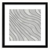 Contemporary Framed Abstract Art – Textured Wave Pattern in Silver