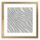 Contemporary Framed Abstract Art – Textured Wave Pattern in Silver