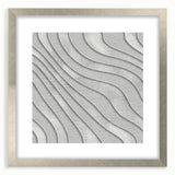 Contemporary Framed Abstract Art – Textured Wave Pattern in Silver