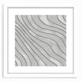 Contemporary Framed Abstract Art – Textured Wave Pattern in Silver