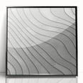 Contemporary Framed Abstract Art – Textured Wave Pattern in Silver