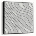 Contemporary Framed Abstract Art – Textured Wave Pattern in Silver