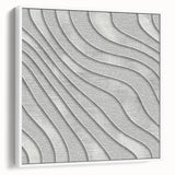 Contemporary Framed Abstract Art – Textured Wave Pattern in Silver