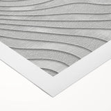 Contemporary Framed Abstract Art – Textured Wave Pattern in Silver