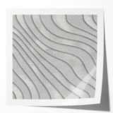 Contemporary Framed Abstract Art – Textured Wave Pattern in Silver
