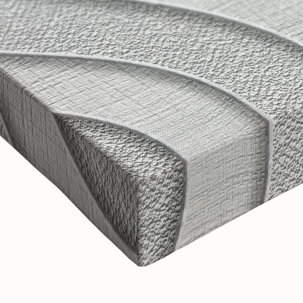 Contemporary Framed Abstract Art – Textured Wave Pattern in Silver