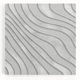 Contemporary Framed Abstract Art – Textured Wave Pattern in Silver