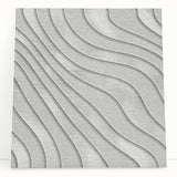 Contemporary Framed Abstract Art – Textured Wave Pattern in Silver