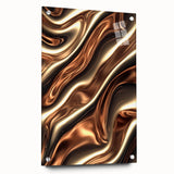 Fluid Art Paintings for Walls in Bronze Waves - Fluid Abstract Art Collection