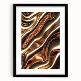 Fluid Art Paintings for Walls in Bronze Waves - Fluid Abstract Art Collection