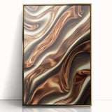 Fluid Art Paintings for Walls in Bronze Waves - Fluid Abstract Art Collection