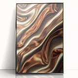 Fluid Art Paintings for Walls in Bronze Waves - Fluid Abstract Art Collection