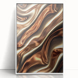Fluid Art Paintings for Walls in Bronze Waves - Fluid Abstract Art Collection