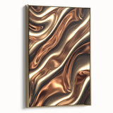 Fluid Art Paintings for Walls in Bronze Waves - Fluid Abstract Art Collection