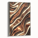Fluid Art Paintings for Walls in Bronze Waves - Fluid Abstract Art Collection