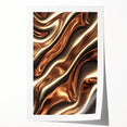 Fluid Art Paintings for Walls in Bronze Waves - Fluid Abstract Art Collection