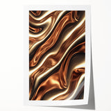 Fluid Art Paintings for Walls in Bronze Waves - Fluid Abstract Art Collection