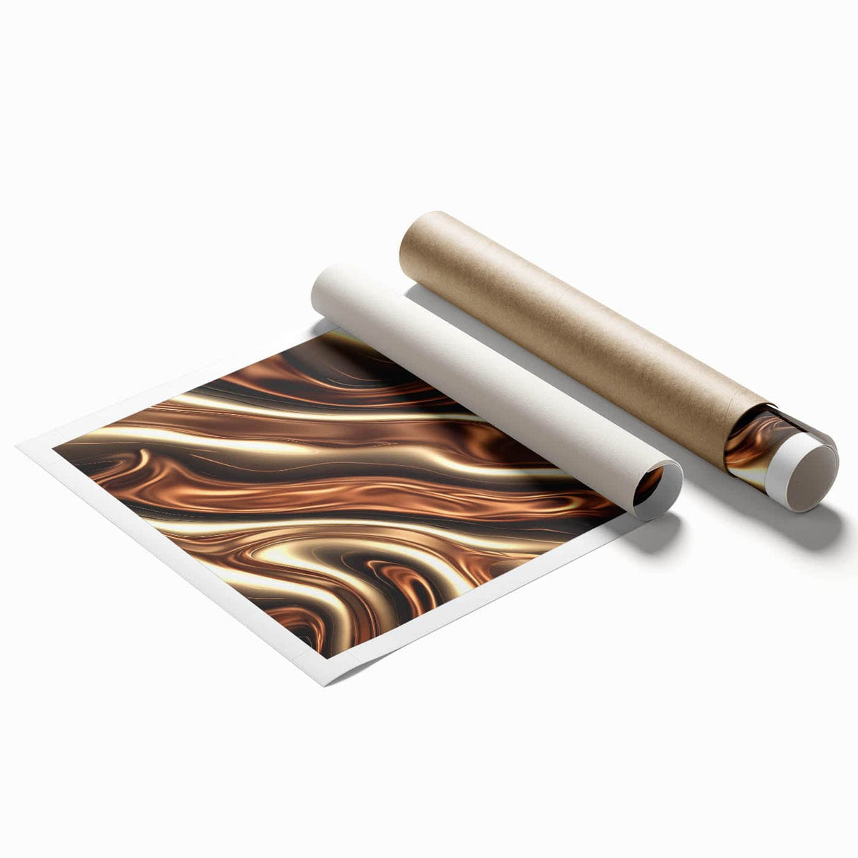Fluid Art Paintings for Walls in Bronze Waves - Fluid Abstract Art Collection