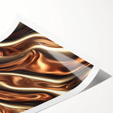 Fluid Art Paintings for Walls in Bronze Waves - Fluid Abstract Art Collection