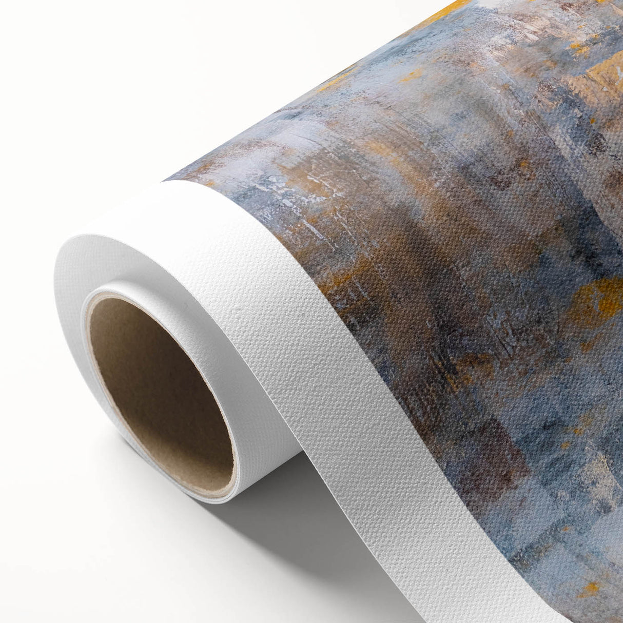 Textured Abstract Wall Art – Blue and Yellow Modern Canvas Art