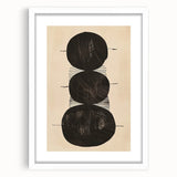 Abstract Geometric Framed Art – Minimalist Black Circles on Beige