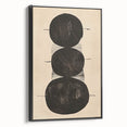 Abstract Geometric Framed Art – Minimalist Black Circles on Beige