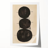 Abstract Geometric Framed Art – Minimalist Black Circles on Beige