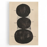 Abstract Geometric Framed Art – Minimalist Black Circles on Beige