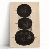 Abstract Geometric Framed Art – Minimalist Black Circles on Beige