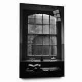 Abstract Canvas Wall Art – Moody Black & White Minimalist Print