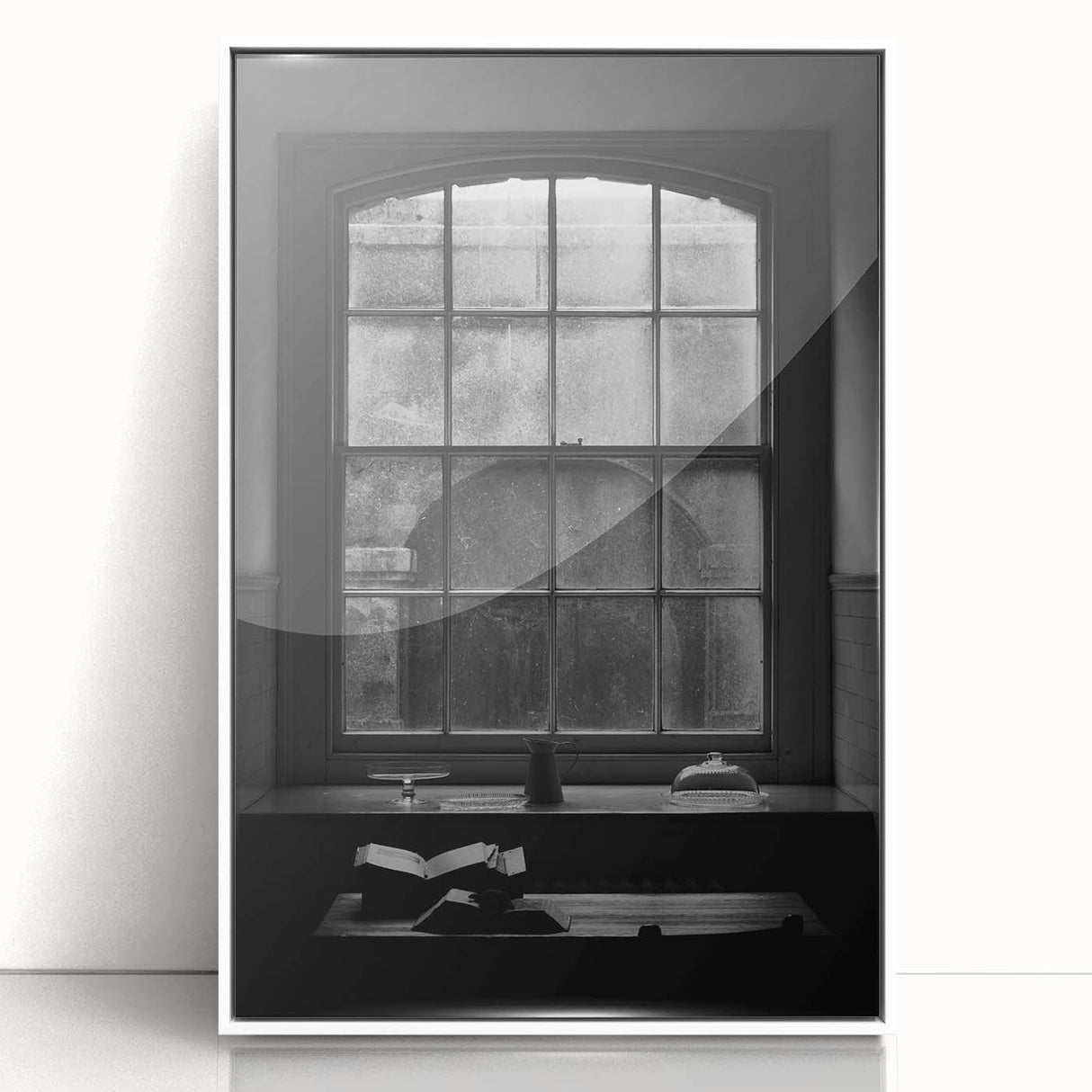 Abstract Canvas Wall Art – Moody Black & White Minimalist Print