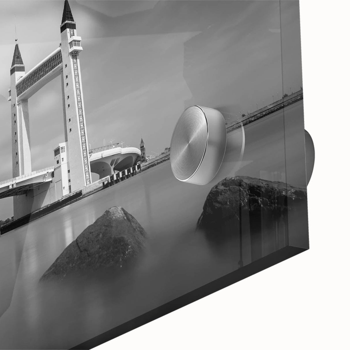Modern urban landscape art – Striking architectural bridge print