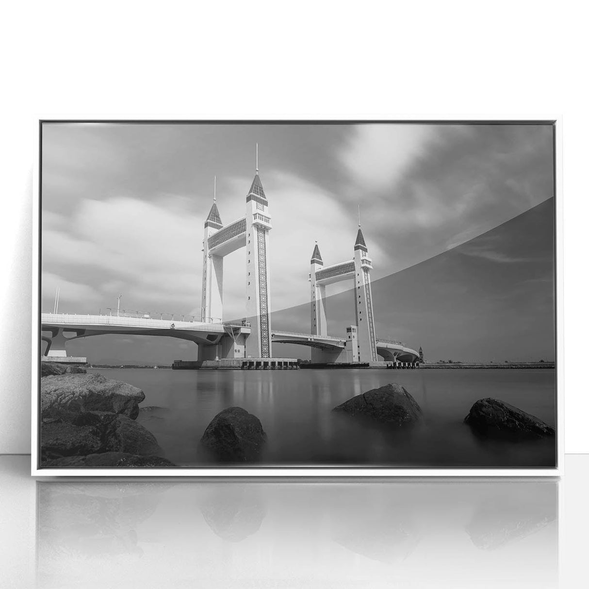 Modern urban landscape art – Striking architectural bridge print