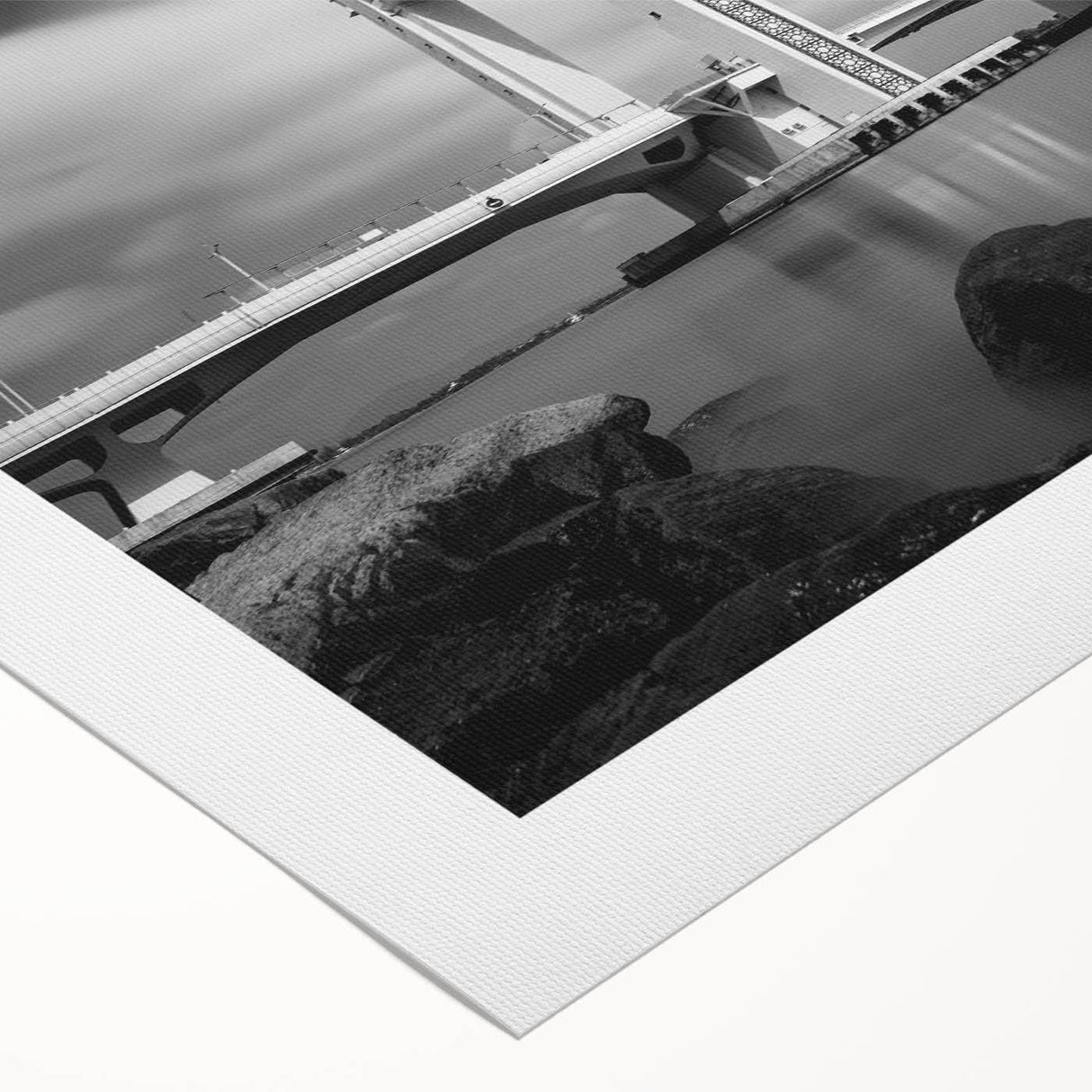 Modern urban landscape art – Striking architectural bridge print
