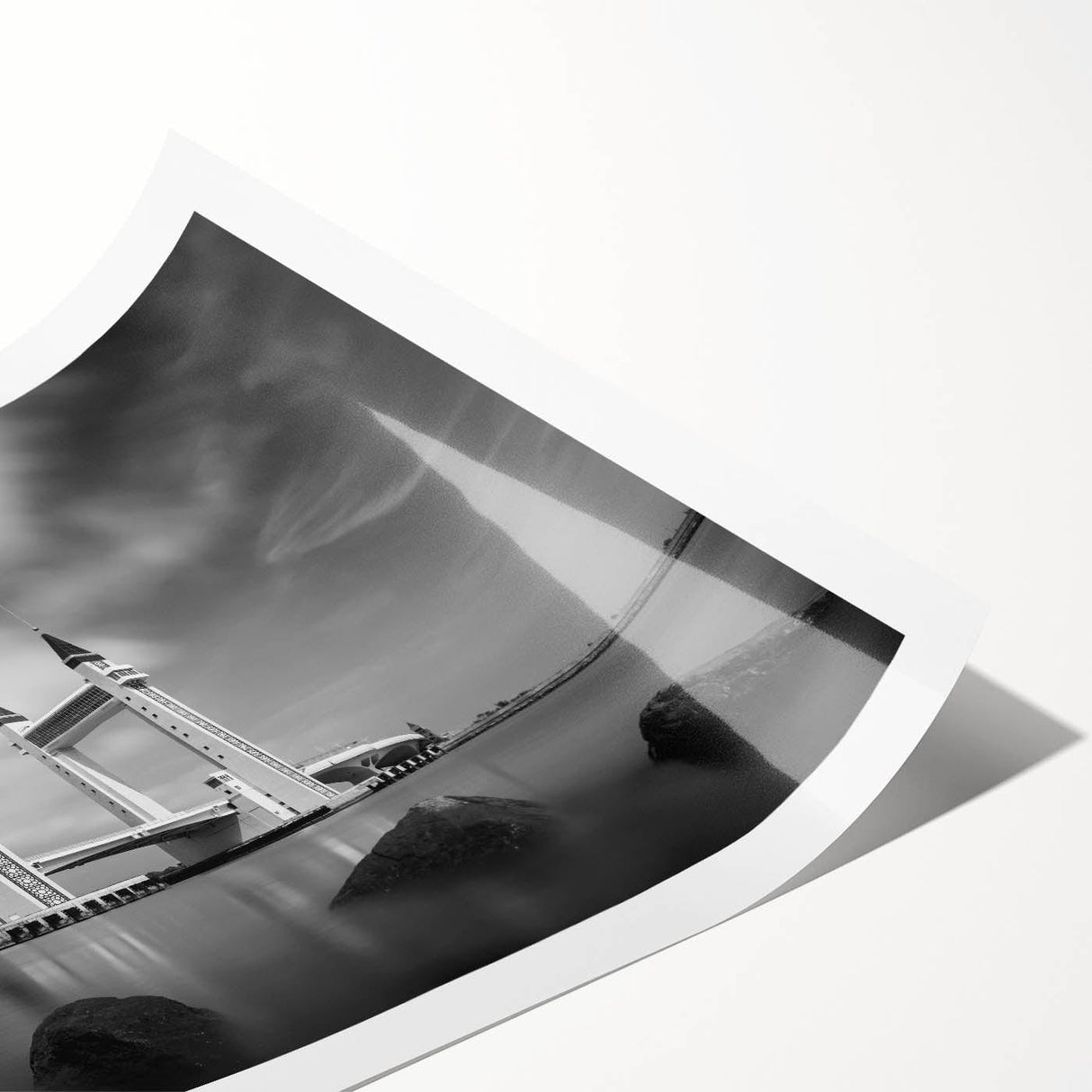 Modern urban landscape art – Striking architectural bridge print