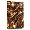 Abstract Fluid Canvas Art in Bronze Glow - Modern Fluid Art Prints