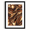 Abstract Fluid Canvas Art in Bronze Glow - Modern Fluid Art Prints