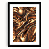 Abstract Fluid Canvas Art in Bronze Glow - Modern Fluid Art Prints