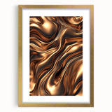 Abstract Fluid Canvas Art in Bronze Glow - Modern Fluid Art Prints