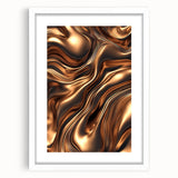 Abstract Fluid Canvas Art in Bronze Glow - Modern Fluid Art Prints