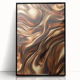 Abstract Fluid Canvas Art in Bronze Glow - Modern Fluid Art Prints