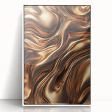 Abstract Fluid Canvas Art in Bronze Glow - Modern Fluid Art Prints