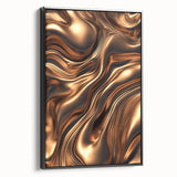 Abstract Fluid Canvas Art in Bronze Glow - Modern Fluid Art Prints