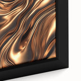 Abstract Fluid Canvas Art in Bronze Glow - Modern Fluid Art Prints