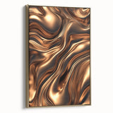 Abstract Fluid Canvas Art in Bronze Glow - Modern Fluid Art Prints