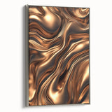 Abstract Fluid Canvas Art in Bronze Glow - Modern Fluid Art Prints